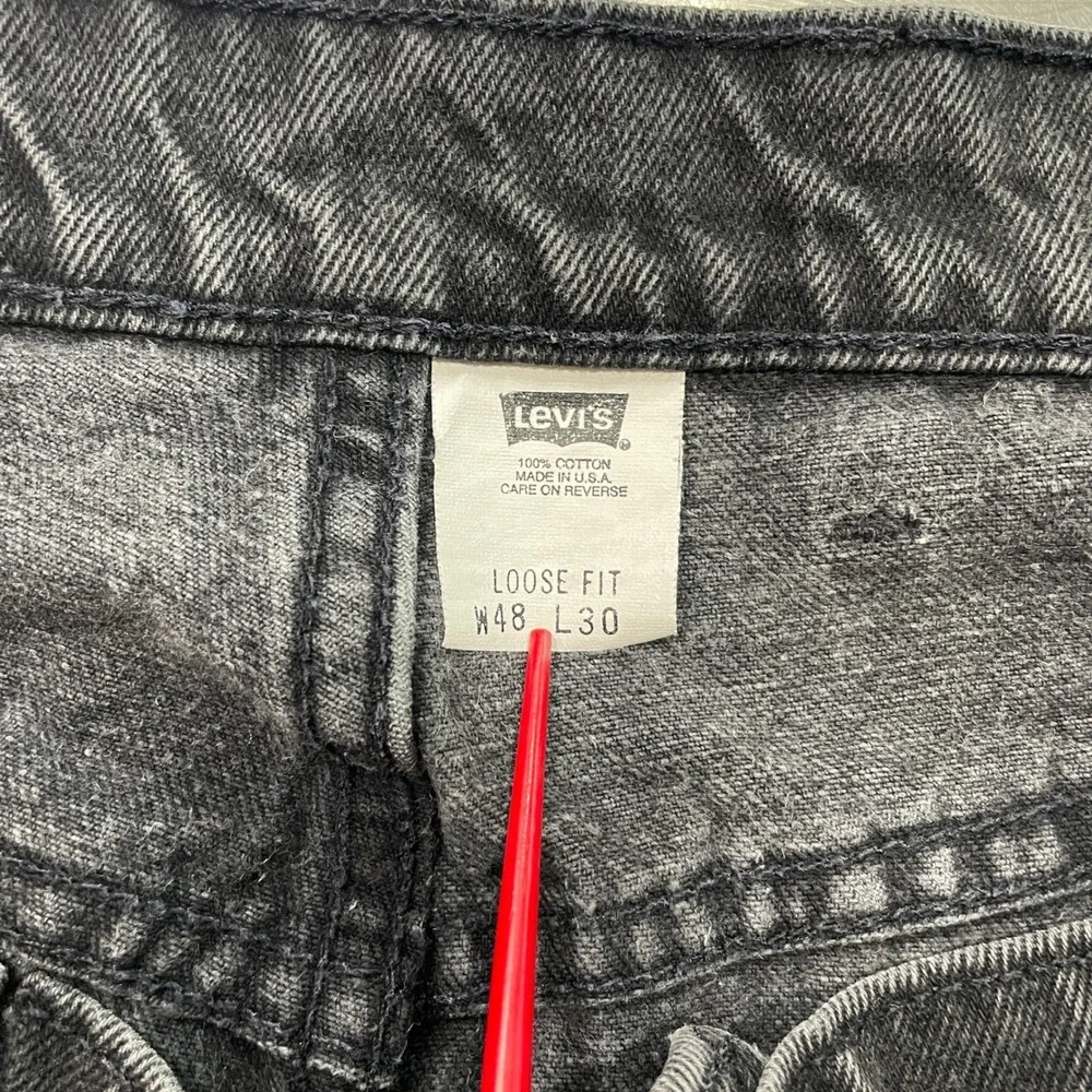 Vintage 1998 Levis 545 Loose Fit Jeans Mens 48x30 Black Orange Tab Y2K